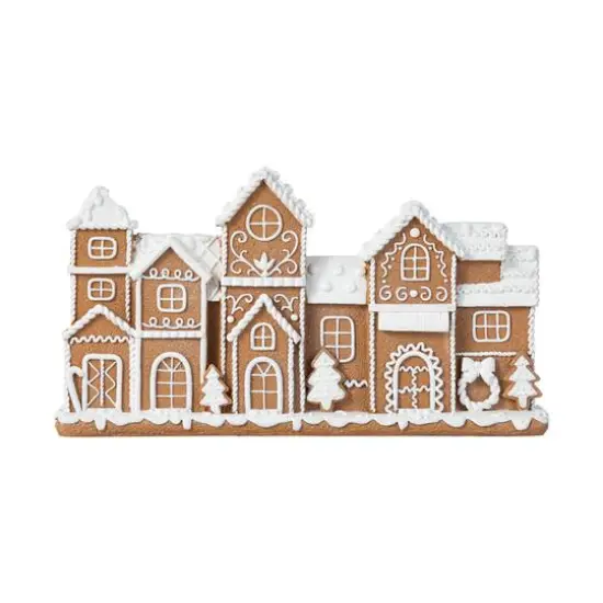Glitzhome&reg; 12" Christmas Resin Gingerbread Townhouse Table Decor {7}