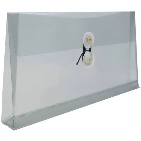 JAM Paper #10 Plastic Envelopes with Button & String Tie Closure, 12ct. Gray {5}