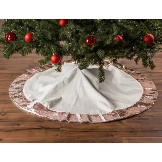 DII&reg; Cream Sequin Velvet Holiday Tree Skirt {8}