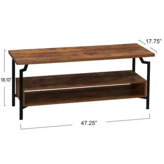 Household Essentials Crown 47" TV Stand with Storage Compartment Brown {7}
