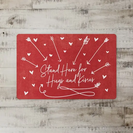 Stand Here for Hugs and Kisses Floor Mat {3}