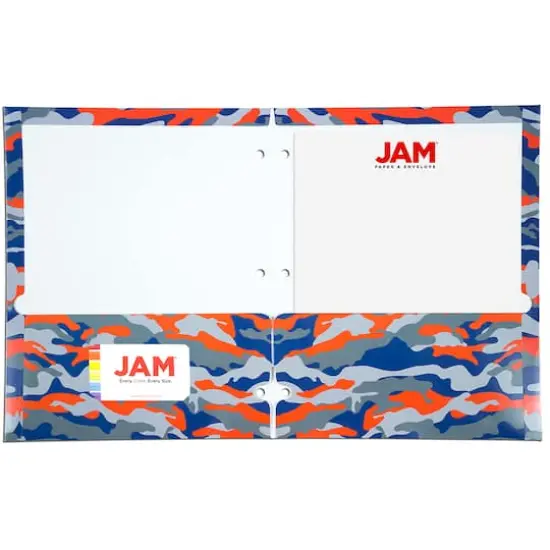 JAM Paper Camo Glossy Laminated Two Pocket 3 Hole Punch School Folders, 6ct. {5}