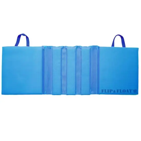 47" Blue Foldable Flip & Float Swimming Pool Lounger Raft {1}