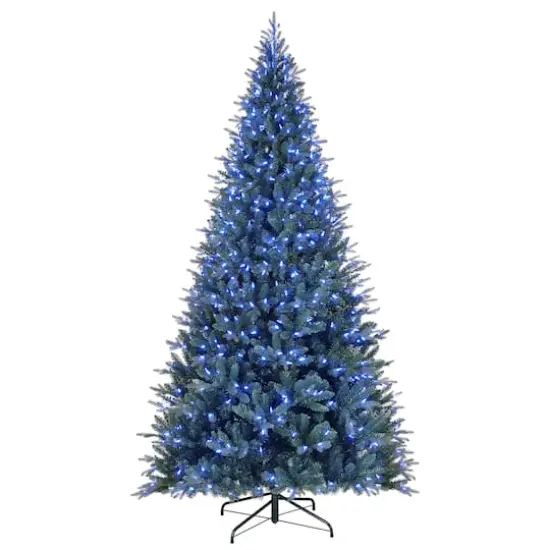 9ft. Pre-Lit Alexa Enabled Vermont Spruce Artificial Christmas Tree, Multicolor LED Lights {6}