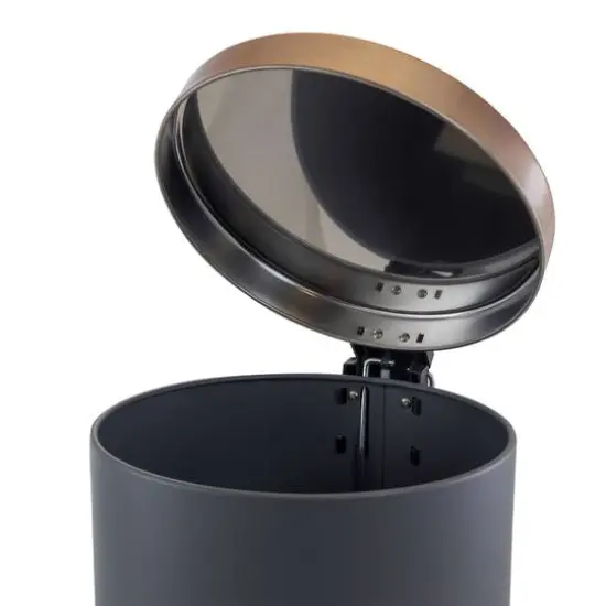 Elama 5 Liter Stylish Grey and Copper Soft Pedal Trash Bin {6}