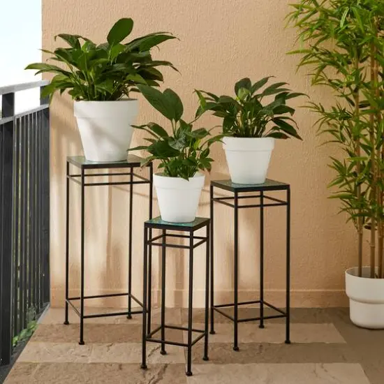 Glitzhome&reg; Square Nesting Planter Stands Set {7}