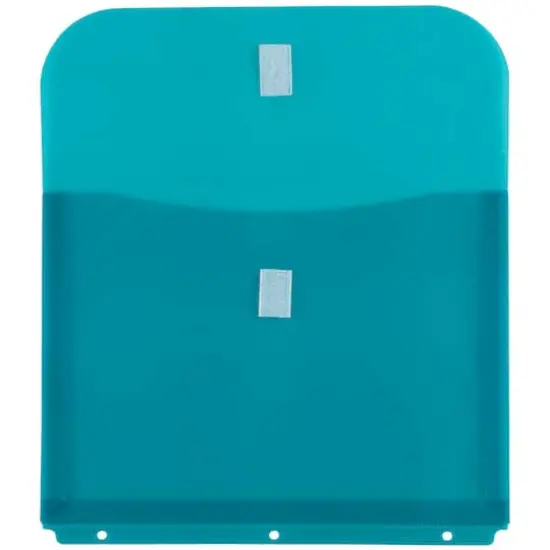 JAM Paper 9.5" x 11.5" Plastic 3 Hole Punch Binder Hook & Loop Closure Envelopes, 6ct. {4}