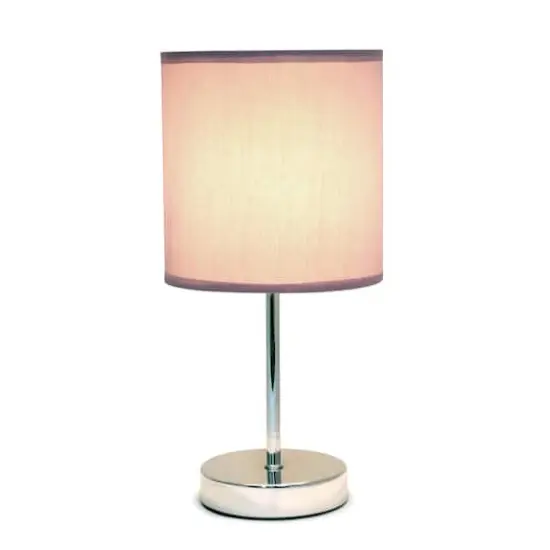 Creekwood Home Nauru 12" Brushed Nickel Petite Metal Stick Table Lamp Purple {6}