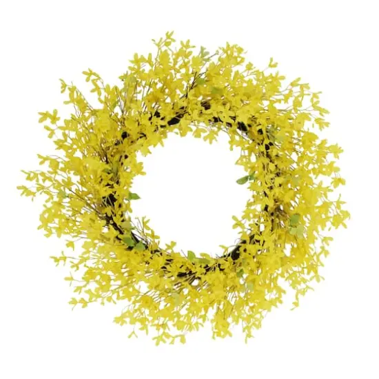 30" Yellow Winter Jasmine Floral Spring Wreath {1}