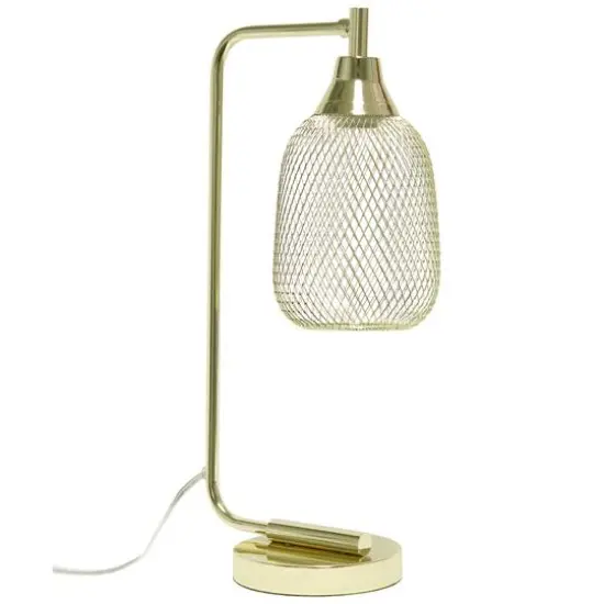 Lalia Home 19" Industrial Mesh Desk Lamp Gold {11}