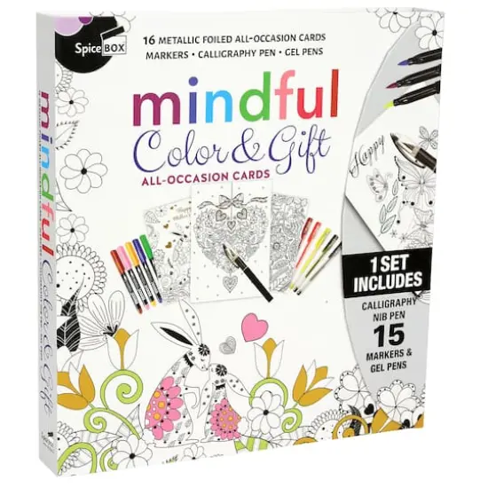 SpiceBox Sketch Plus Mindful Color & Gift All Occasion Cards Kit {3}