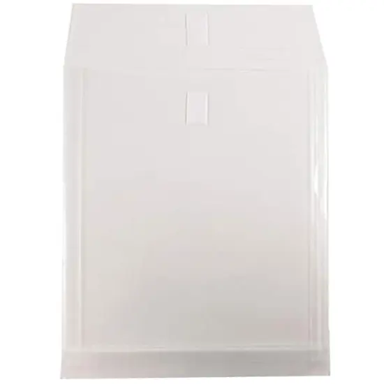 JAM Paper VELCRO&reg; Closure 9.75" x 11.75" Expandable Open End Envelopes, 12ct. Clear {4}