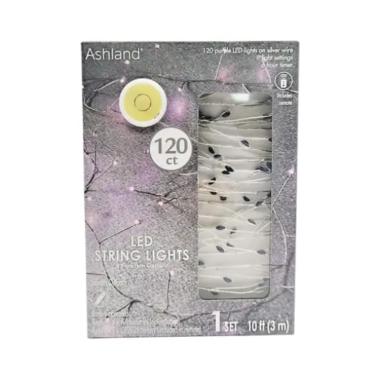 120ct. Purple LED String Lights Garland by Ashland&reg; {1}