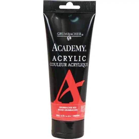 Grumbacher&reg; Academy&reg; Acrylic Paint, 200mL Grumbacher Red {1}