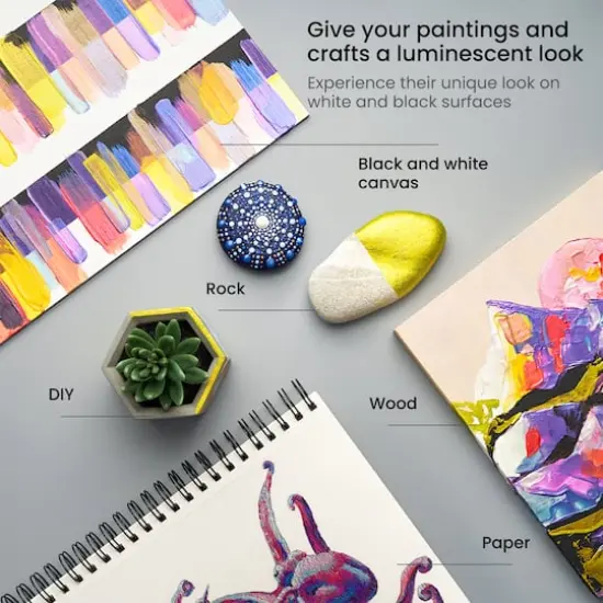 Arteza&reg; 10 Color Iridescent Acrylic Paint Set {4}