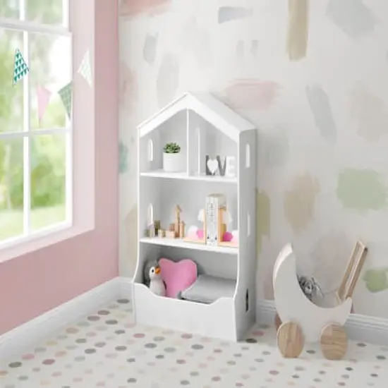 Delta Children Bianca White Playhouse Bookcase with Toy Storage {3}