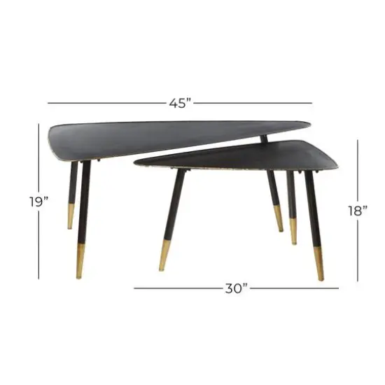 Black Metal Modern Accent Table Set {5}