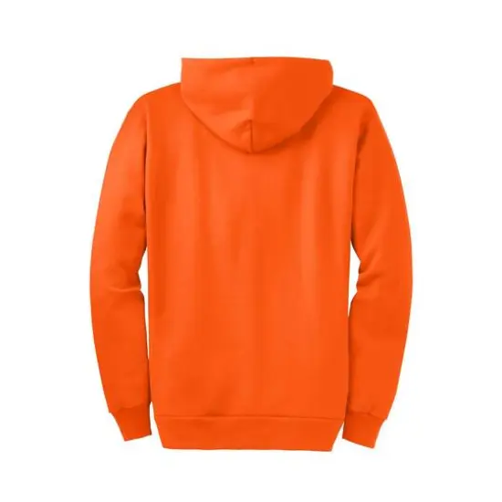 Port & Company® Essential Fleece Full-Zip Hooded Sweatshirt Safety Orange {4}
