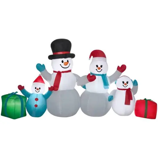 9ft. Airblown&reg; Inflatable Christmas Snowman Family Scene with Gifts {1}