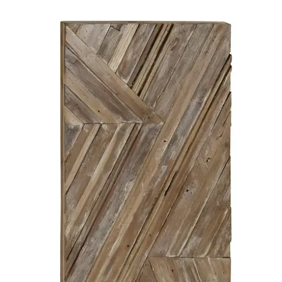 Blue Farmhouse Abstract Recycled Teak Wall Decor, 56" x 20" {5}