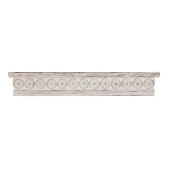 White Chinese fir wood Vintage Wall Shelf, 6" x 36" x 5" {3}