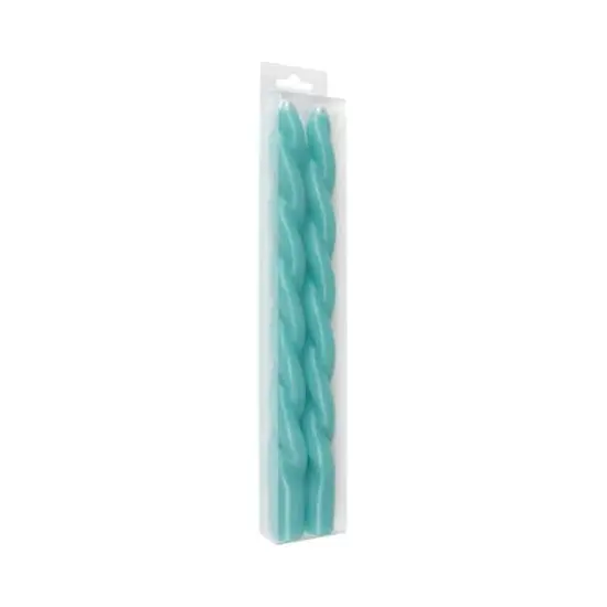 10" Unscented Twist Taper Candles, 2ct. by Ashland&reg; Teal {3}