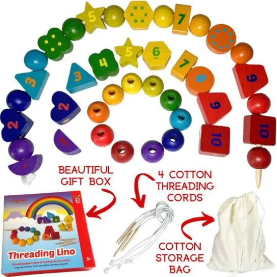 Extasticks Threading Lino Wooden Lacing Beads {3}
