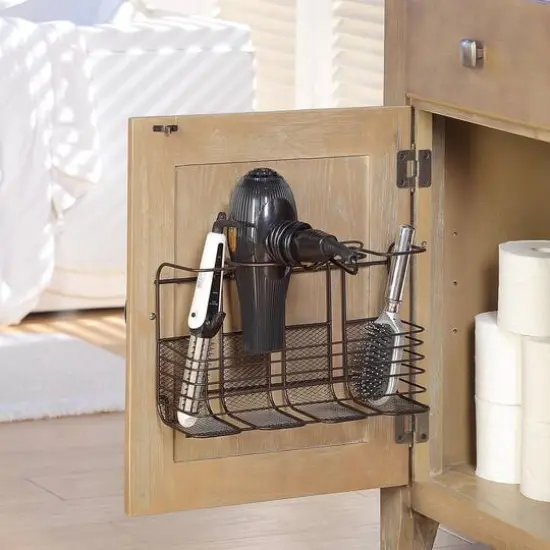 SunnyPoint 4-Compartment Metal Hair Care Storage Basket Oil Rubbed Bronze {4}