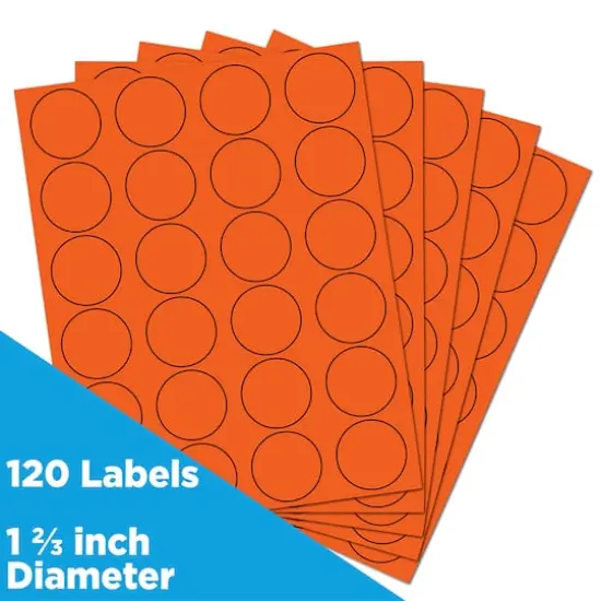 JAM Paper Circle Label Stickers Orange {4}