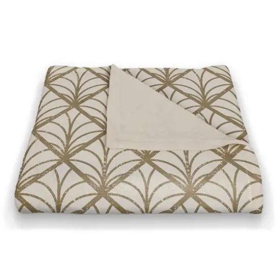 Gold pattern Distress 50" x 60" Coral Fleece Blanket {3}