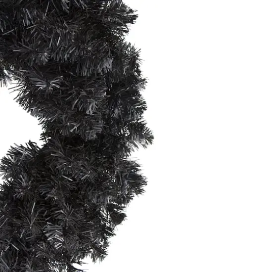 24" Black Unlit Colorado Spruce Artificial Halloween Wreath {3}