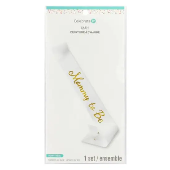 5ft. White & Gold Mommy to Be Sash by Celebrate It&trade; {3}