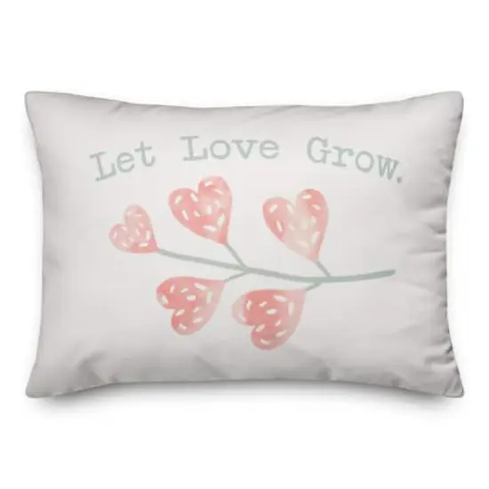 Let Love Grow Heart Branch Throw Pillow {1}