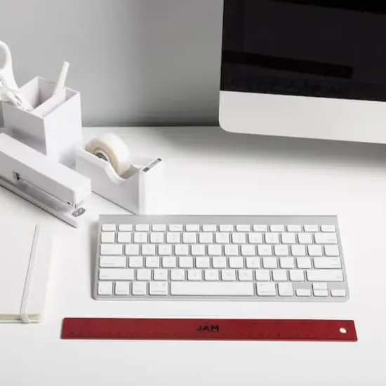 JAM Paper Metallic Stainless Steel Rulers, 12ct. Red {7}