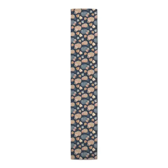 72" Sweet Harvest Pattern Blue Poly Twill Table Runner {4}