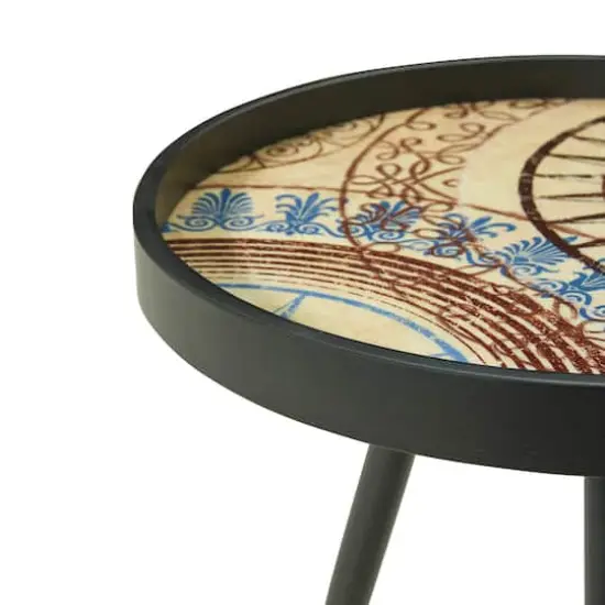 Glitzhome® Nesting Side Table with Polygonal Star Pattern Tray Top Set {9}