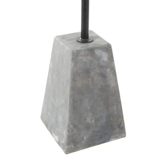 22.5" Black & Gray Wood Accent Table with Marble Pyramid Base {6}