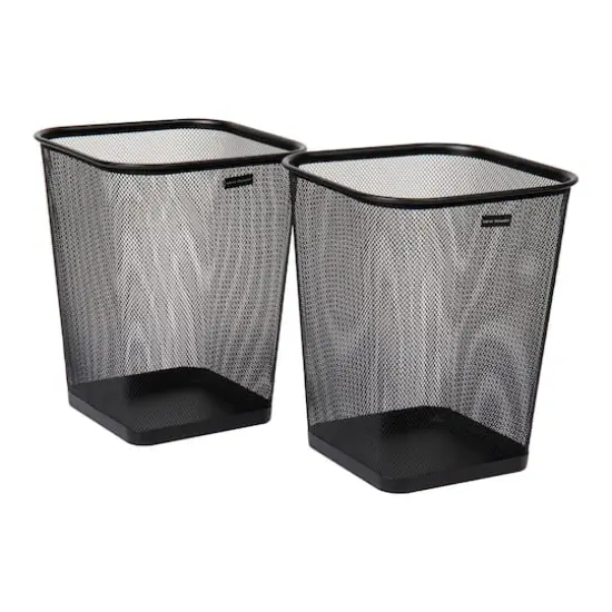 Mind Reader 2 Piece Square Metal Mesh Waste Basket Set {1}