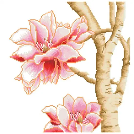 Diamond Dotz® Intermediate Magnolias On Blue 2 Diamond Painting Kit {3}