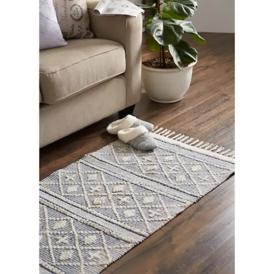 DII&reg; Diamond Textured Hand-Loomed Runner, 2ft. x 6ft. French Blue {5}
