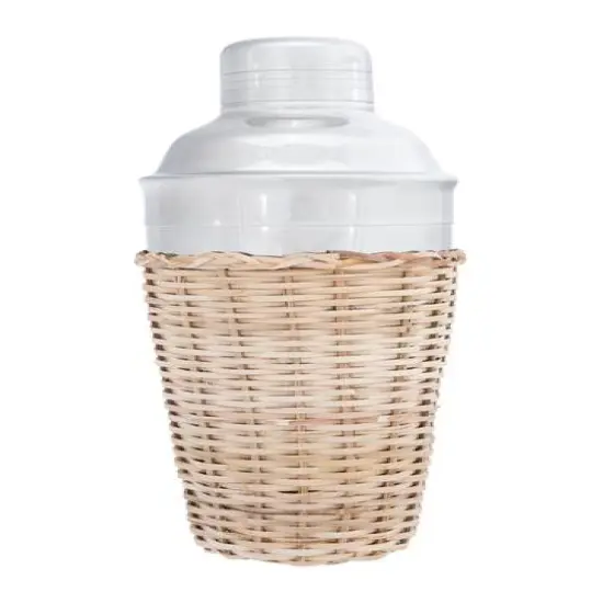 Hello Honey&reg; 17 oz. Stainless Steel Cocktail Shaker with Woven Rattan Sleeve {1}