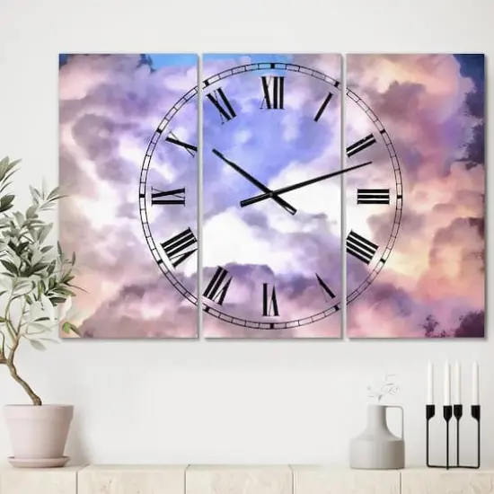 Designart Cloud Sculpting 2 Multipanel Wall Clock {3}