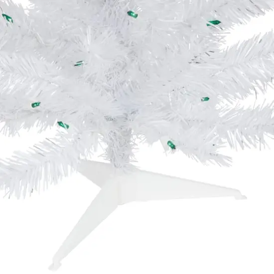 3ft. Pre-Lit White Pine Artificial Christmas Tree, Green Lights {6}