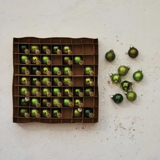 Hello Honey&reg; 1' Green Round Glass Ball Ornaments, 49ct. {3}