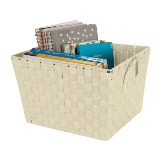 Simplify Large Woven Storage Bin Ivory {6}
