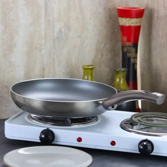 Oster Sato 10" Metallic Champagne Aluminum Frying Pan {4}