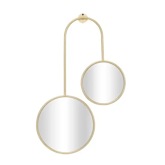 Gold Metal Modern Wall Mirror, Set of28" x 18" x 1" {1}