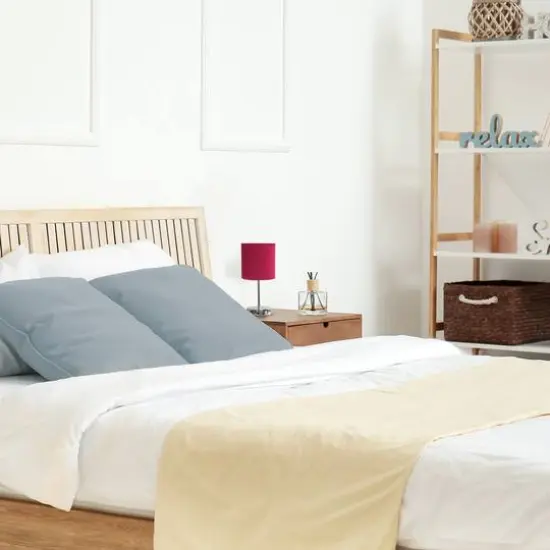 Creekwood Home Nauru 12" Brushed Nickel Petite Metal Stick Table Lamp Wine {7}