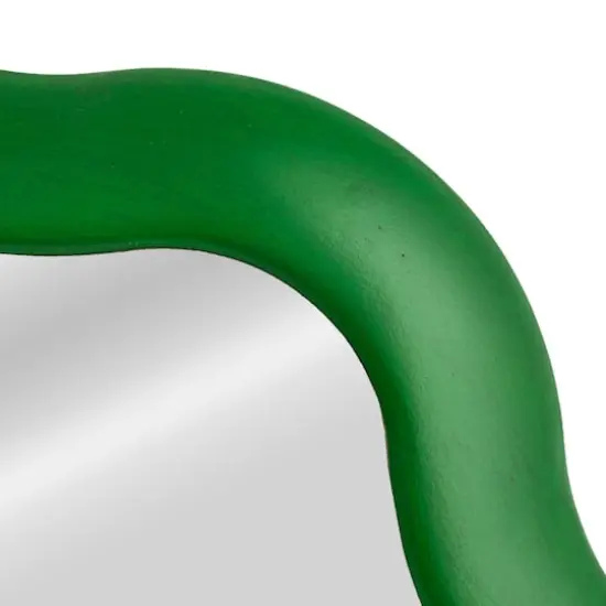 Hello Honey&reg; 23.75" Green Scalloped Wavy Wall Mirror {3}