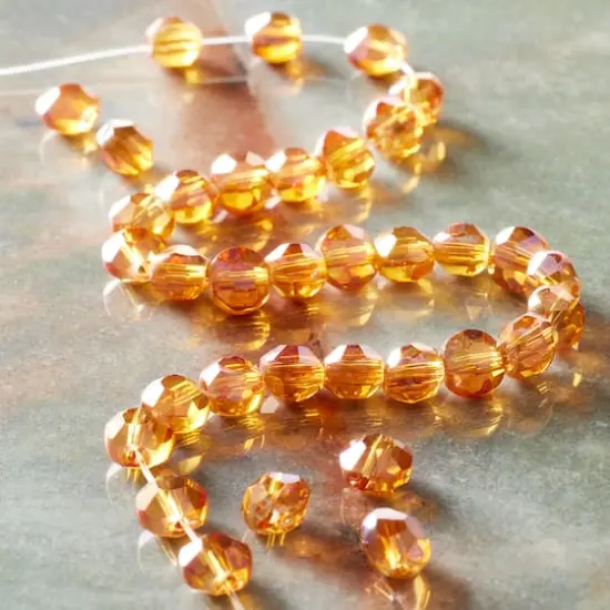 Orange Lentil Glass Beads, 6mm by Bead Landing&trade; {3}